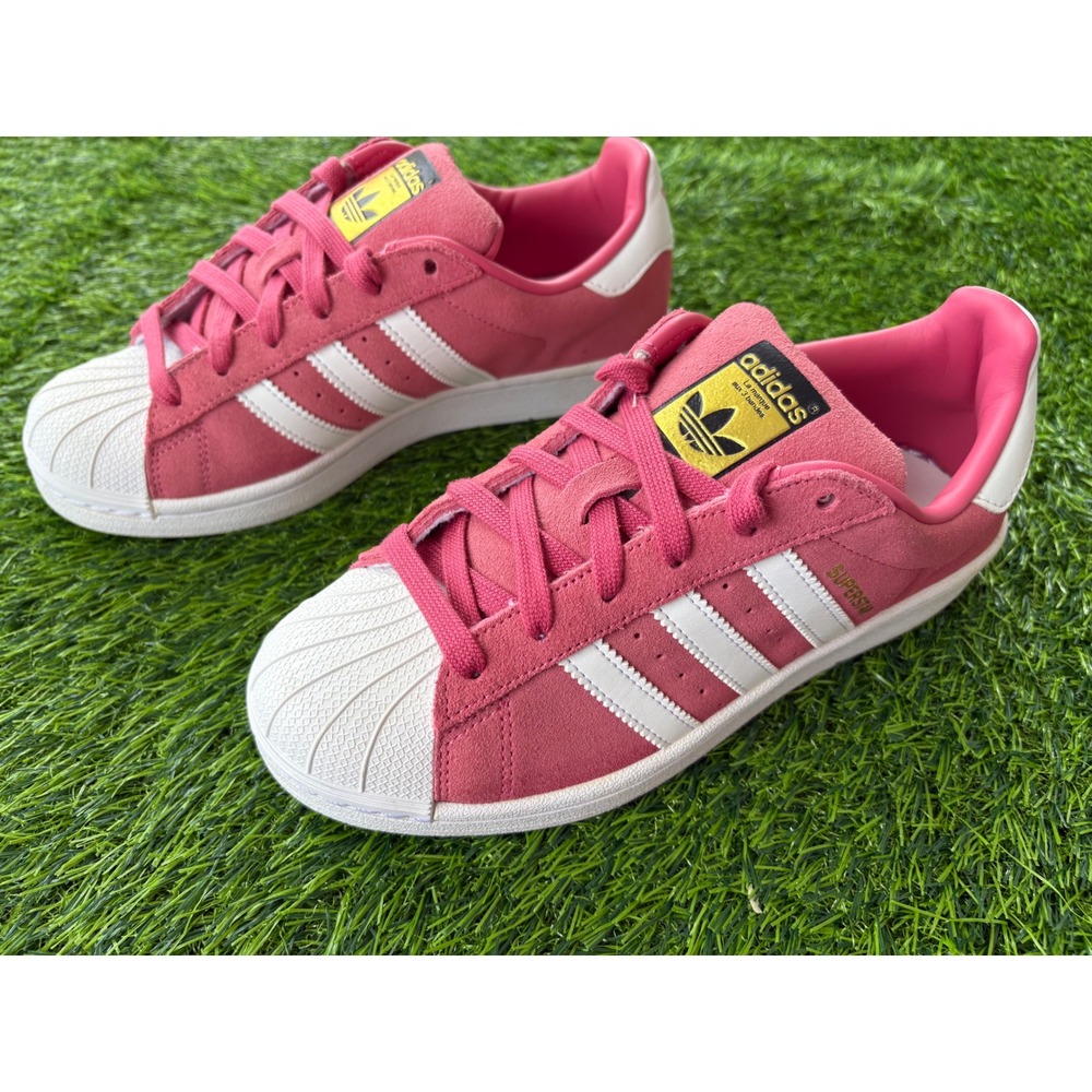 Adidas Superstar Pink Suede Shell Toe Ortho Sneakers F37137 Womens 6 Kids 4.5